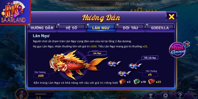 Luật chơi Bắn cá Rồng Rikvip khá đơn giản và tương tự các game bắn cá khác